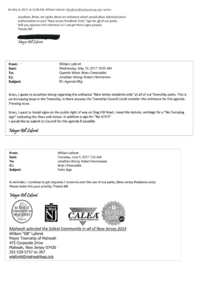 Copies of emails from Bill Laforet